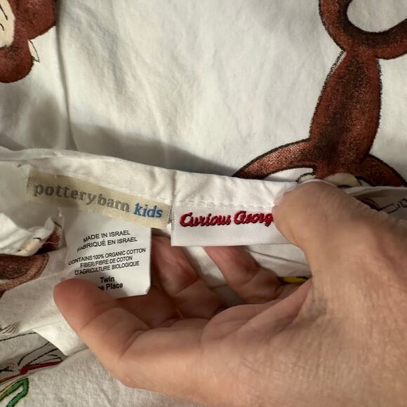 Pottery Barn Curious George Monkey Fun Vibrant Twin Sheet Set - Picture 4 of 5